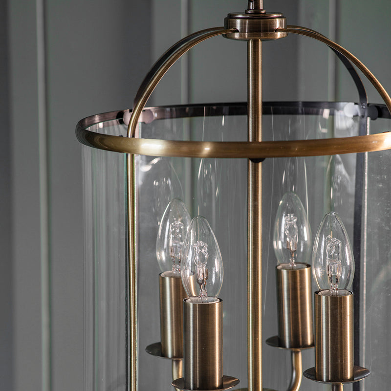 Lambeth 4 Pendant Light - Antique Brass