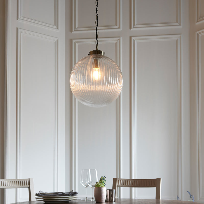 Brydon Large Pendant Light - Clear Glass