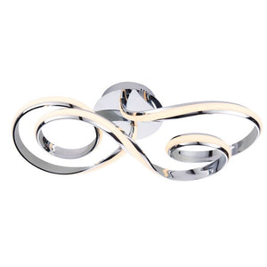Aria 1 Light Semi Flush Ceiling Light - Chrome