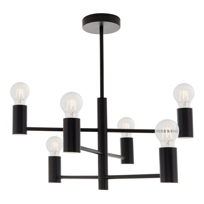 Studio 6 Light Ceiling Pendant - Black