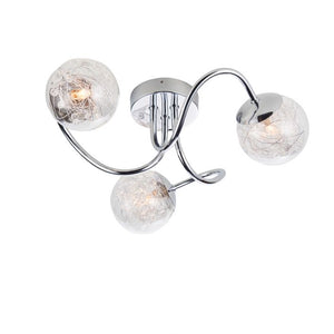 Auria 3 Light Semi Flush Ceiling Light- Chrome