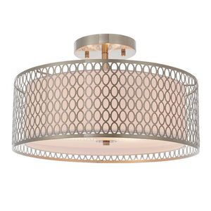 Cordero 3 Light Semi Flush Ceiling Light - Satin Nickel