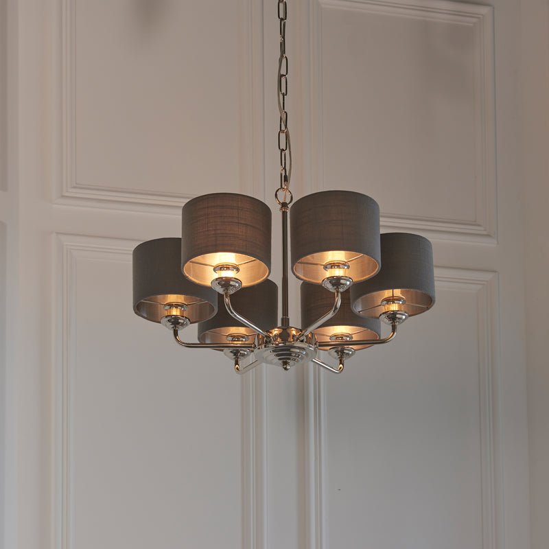 Highclere 6 Multi Pendant Light - Nickel