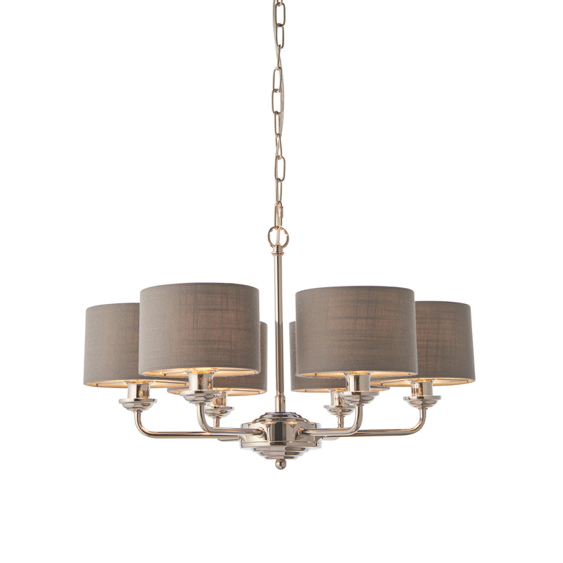 Highclere 6 Multi Pendant Light - Nickel