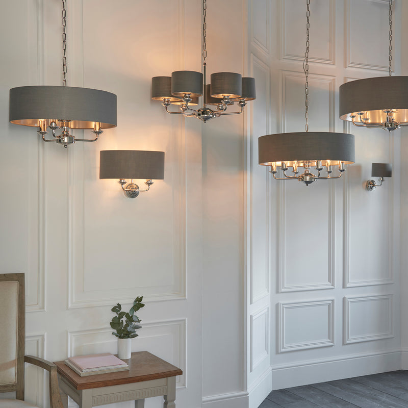 Highclere 6 Multi Pendant Light - Nickel