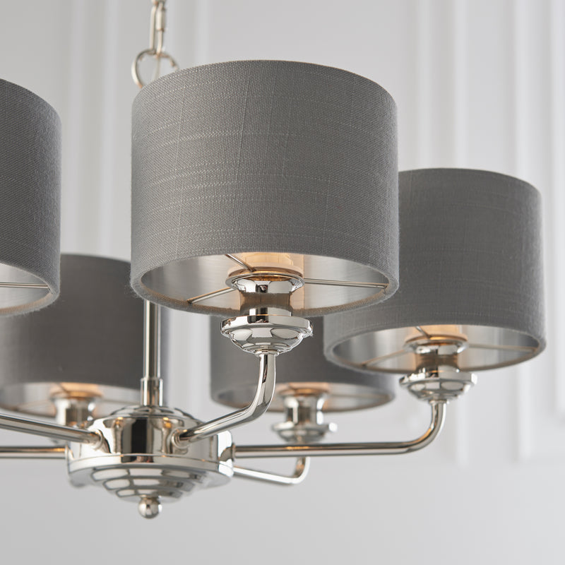 Highclere 6 Multi Pendant Light - Nickel