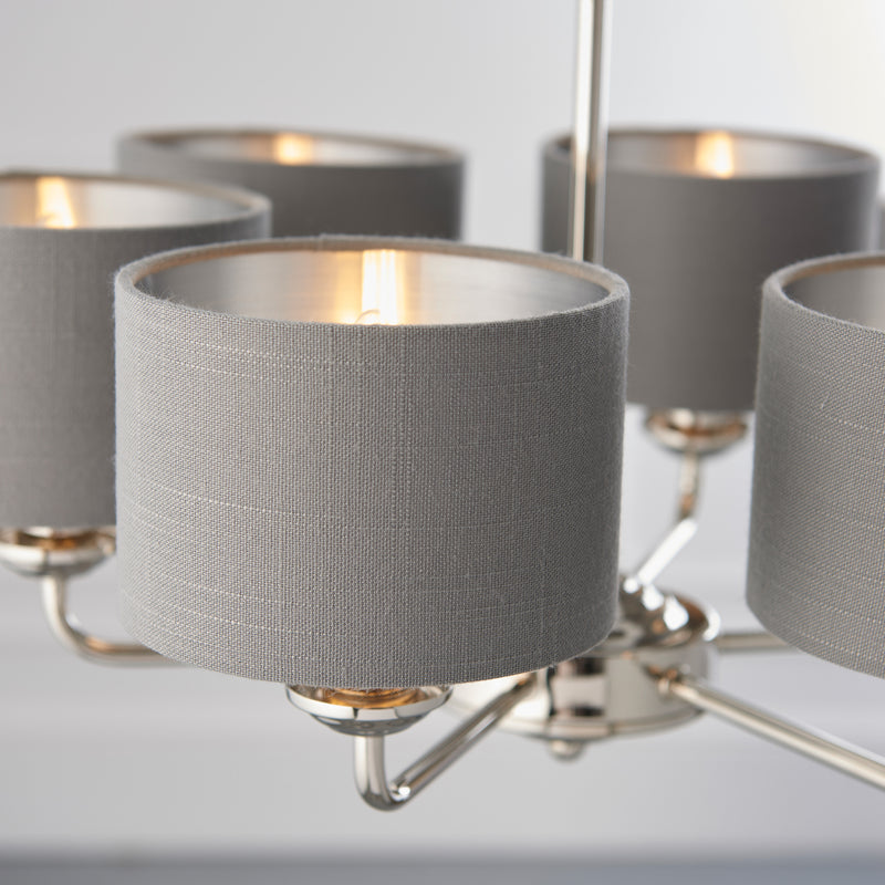 Highclere 6 Multi Pendant Light - Nickel