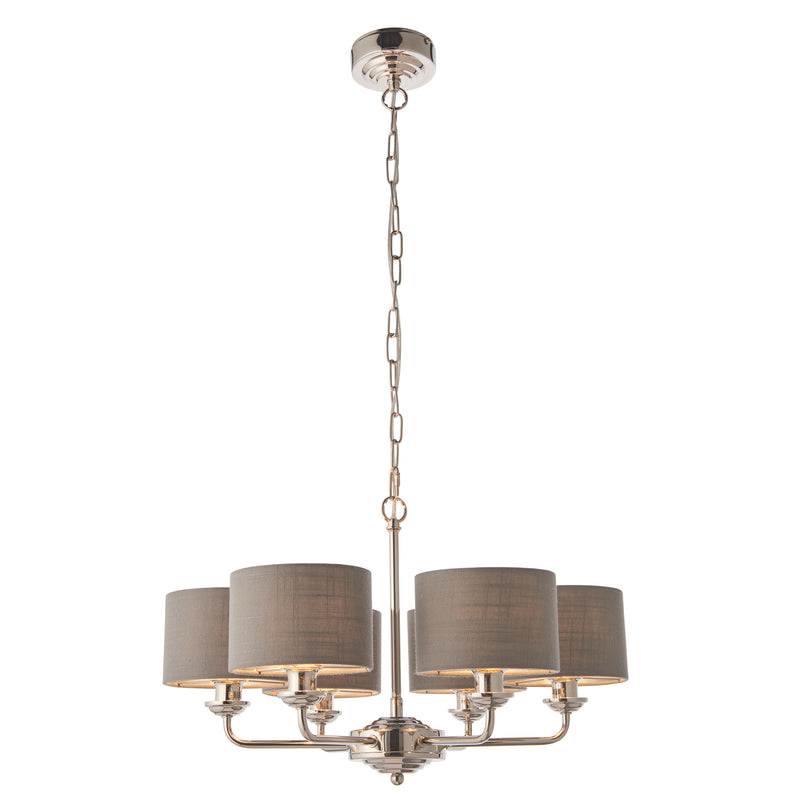Highclere 6 Multi Pendant Light - Nickel