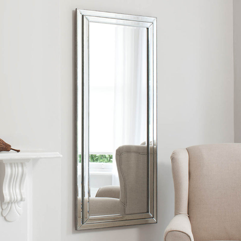 Chambery Extra Large Rectangle Leaner Mirror - Silver