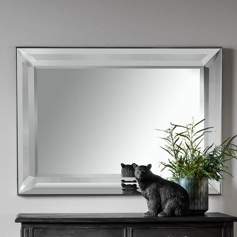 Modena Large Rectangle Wall Mirror - Silver