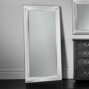 Modena Extra Large Rectangle Leaner Mirror - Silver