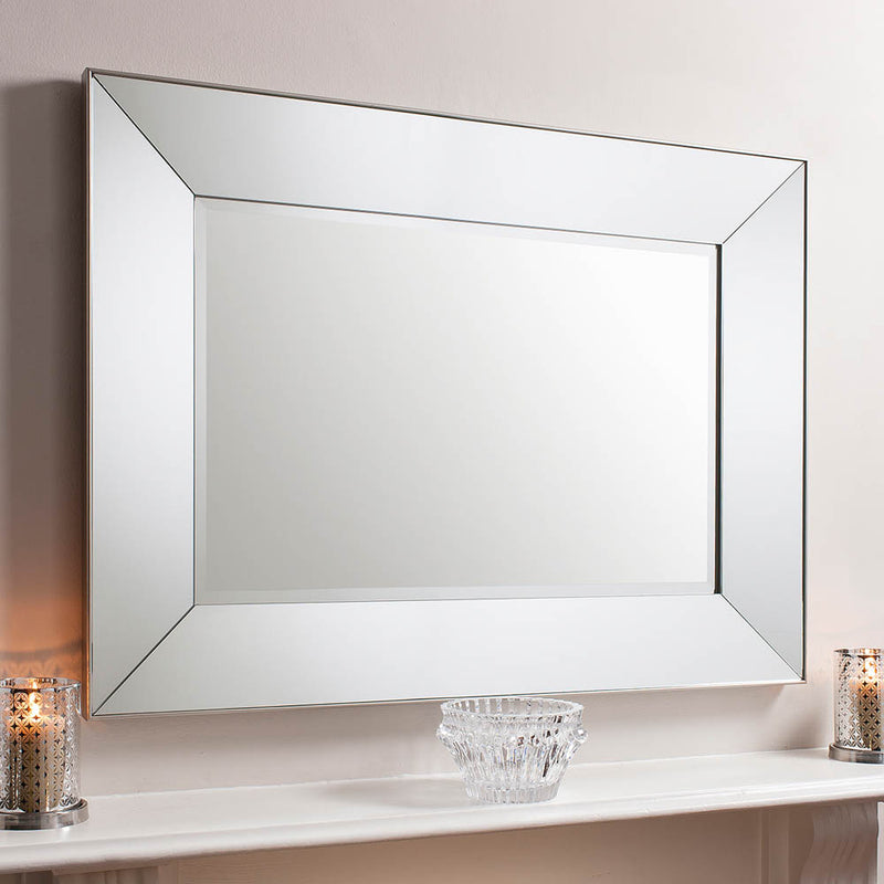 Vasto Large Rectangle Wall Mirror - Silver