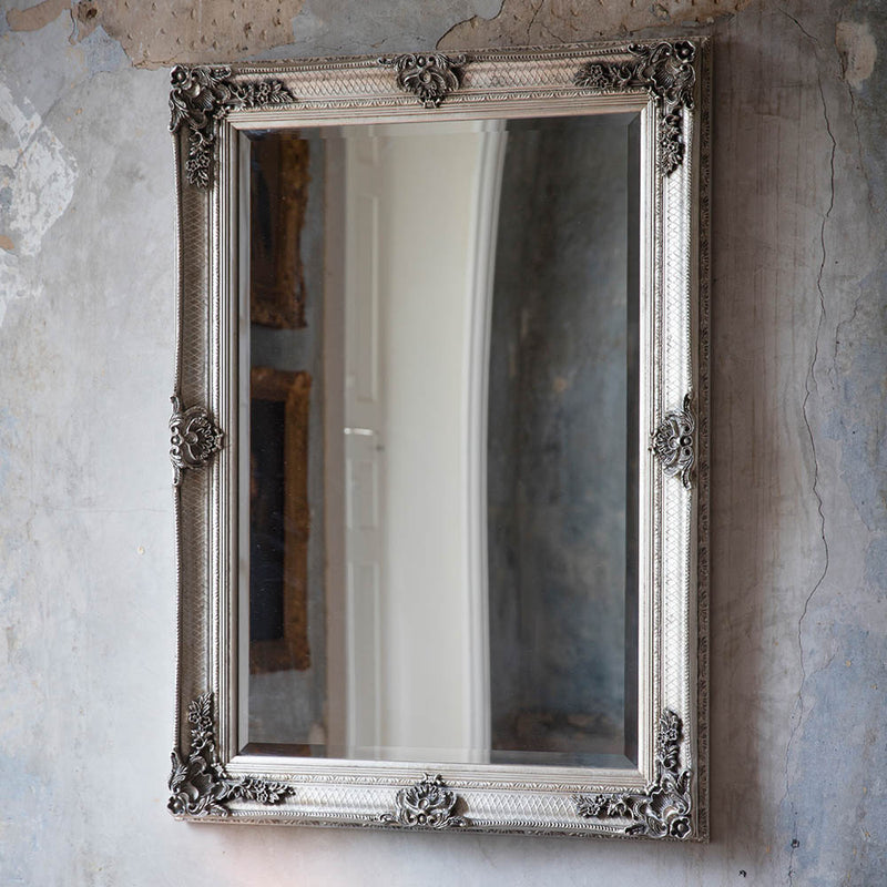 Abbey Medium Rectangle Wall Mirror - Silver