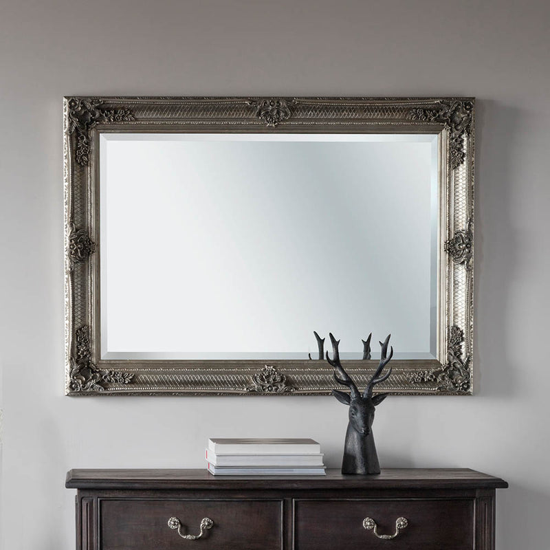 Abbey Medium Rectangle Wall Mirror - Silver