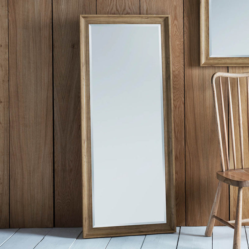 Fraser Extra Large Rectangle Leaner Mirror - Light Wood