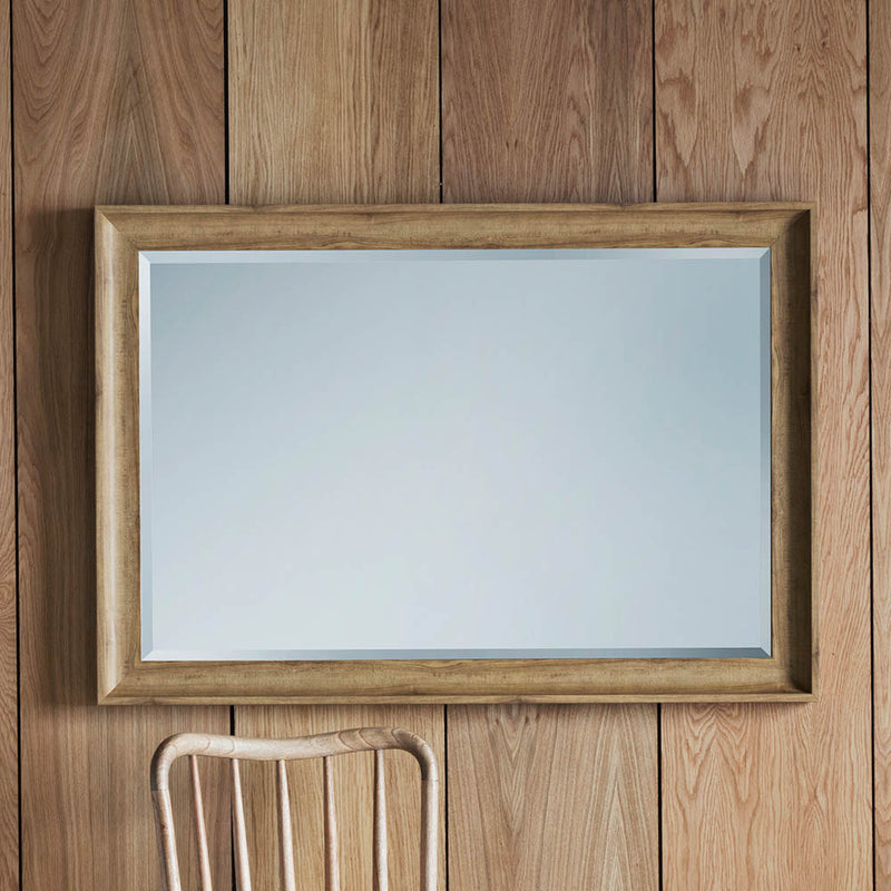 Fraser Large Rectangle Wall Mirror - Light Wood