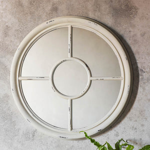 Somerford Medium Round Wall Mirror - White
