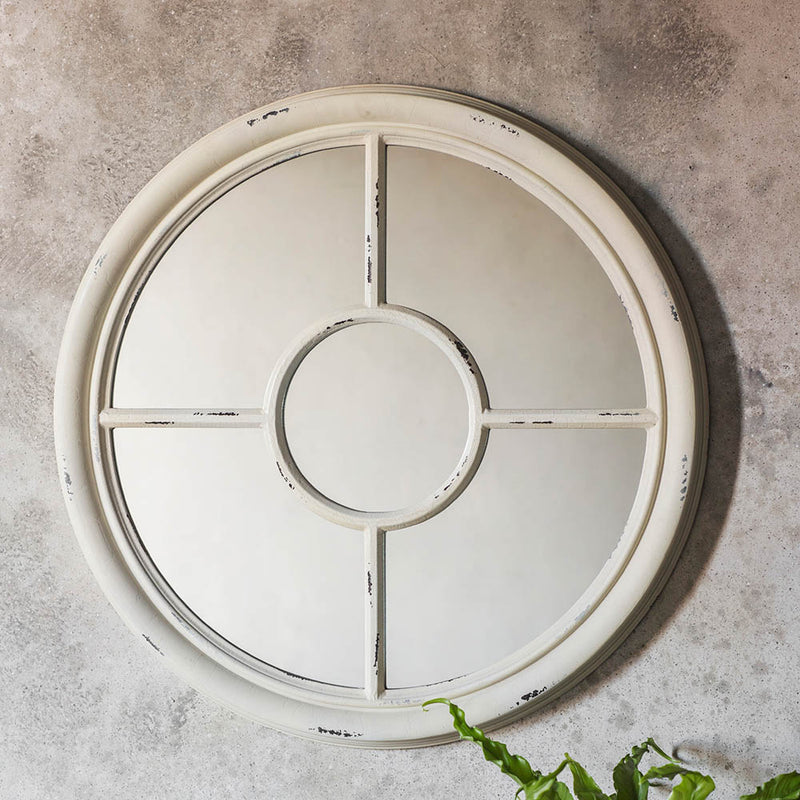 Somerford Medium Round Wall Mirror - White
