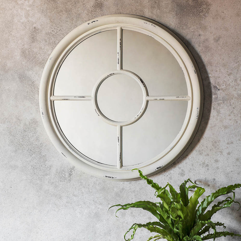 Somerford Medium Round Wall Mirror - White