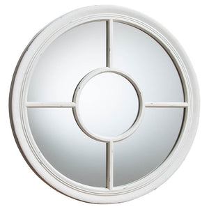 Somerford Medium Round Wall Mirror - White