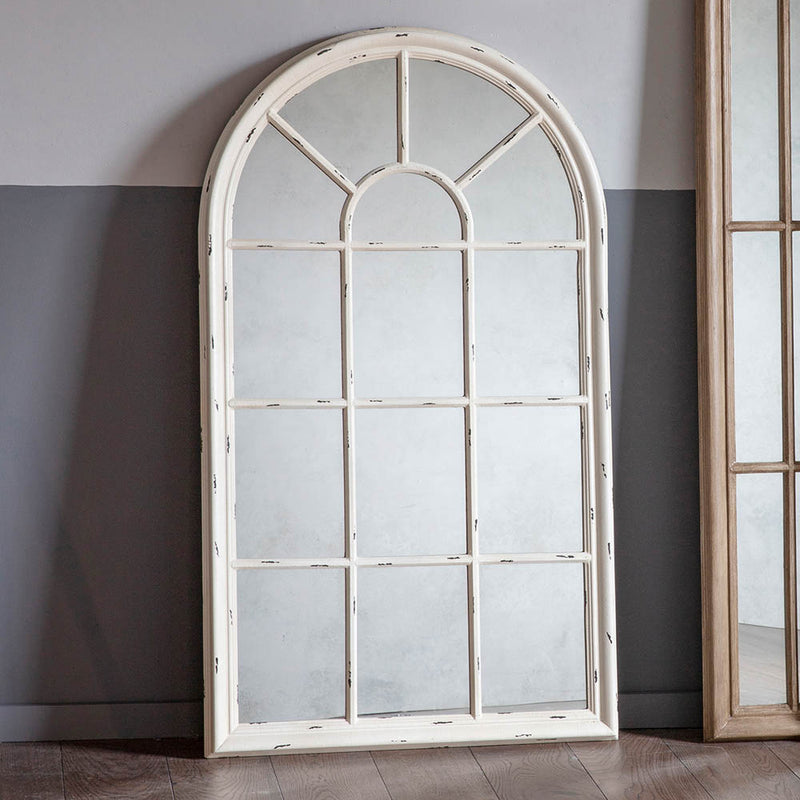 Fulshaw Large Arched Wall Mirror - White