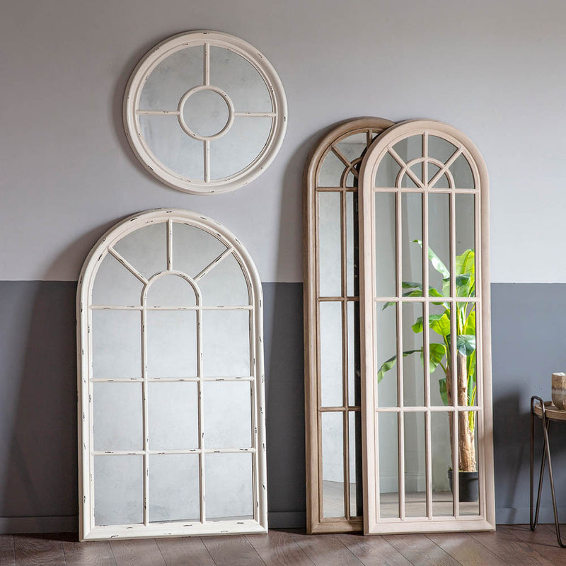 Fulshaw Large Arched Wall Mirror - White