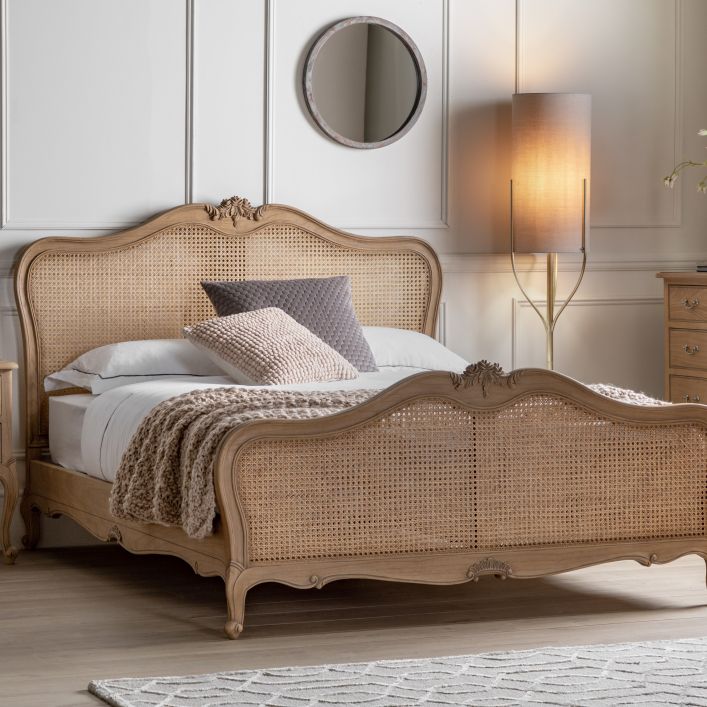 Chic Super King Bed - Weathered