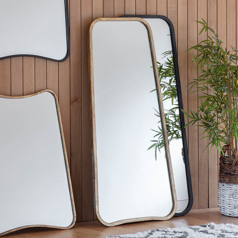 Kurva Large Rectangle Leaner Mirror - Black