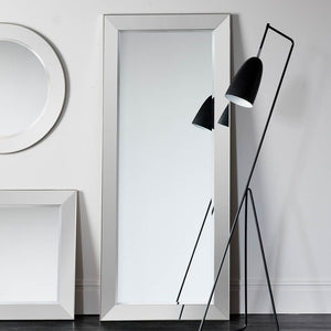 Bertoni Extra Large Rectangle Leaner Mirror - Silver