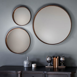 Reading Medium Round Wall Mirror - Bronze (2pk)