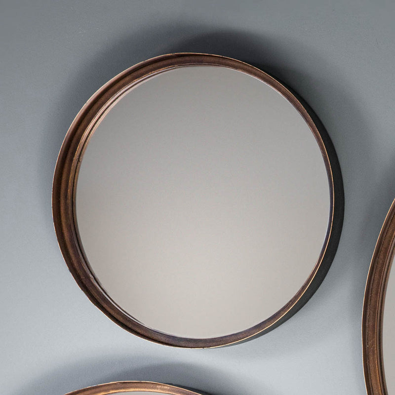 Reading 41cm Small Round Wall Mirror - Bronze (4pk)