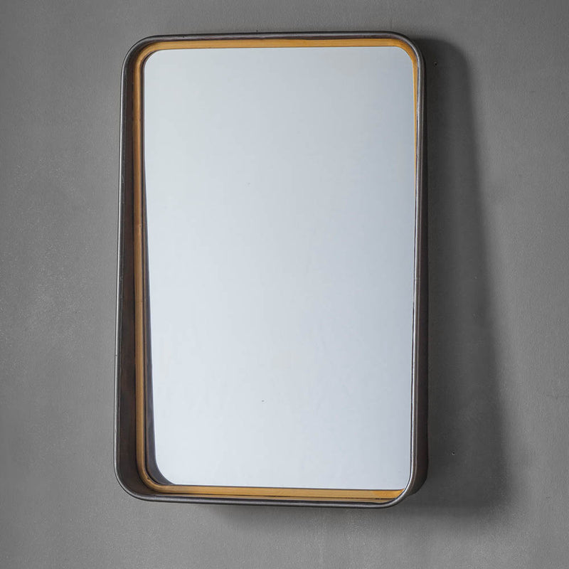 Earl Medium Rectangle Wall Mirror - Black