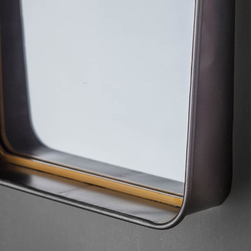 Earl Medium Rectangle Wall Mirror - Black