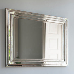 Leven Large Rectangle Wall Mirror - Silver