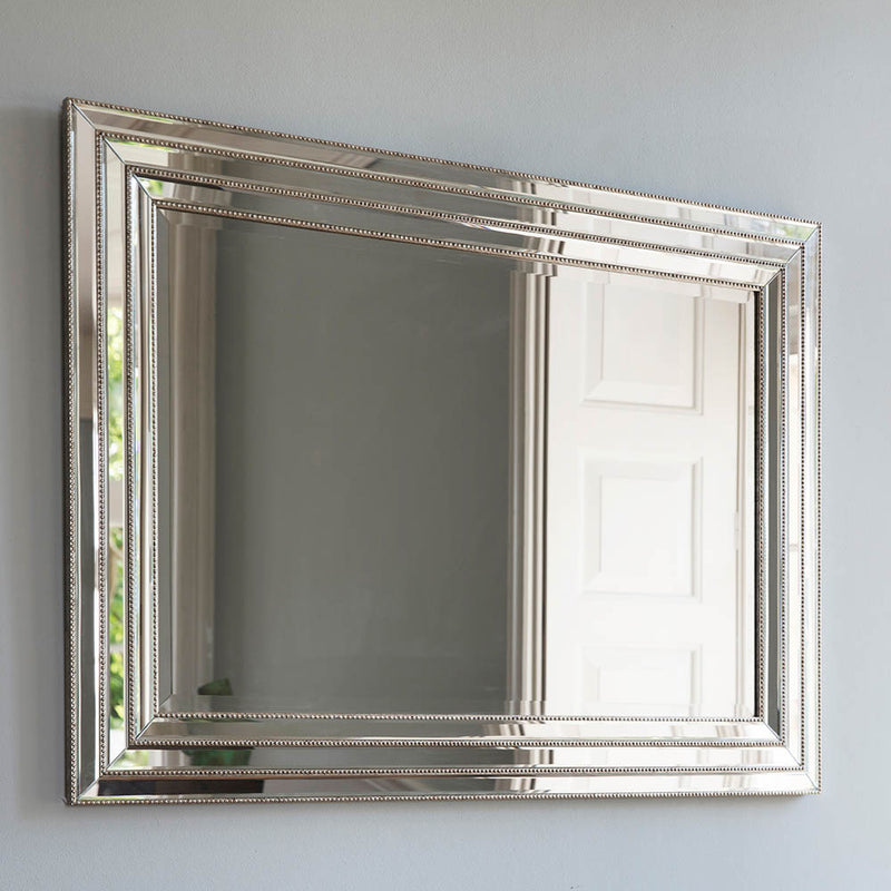 Leven Large Rectangle Wall Mirror - Silver