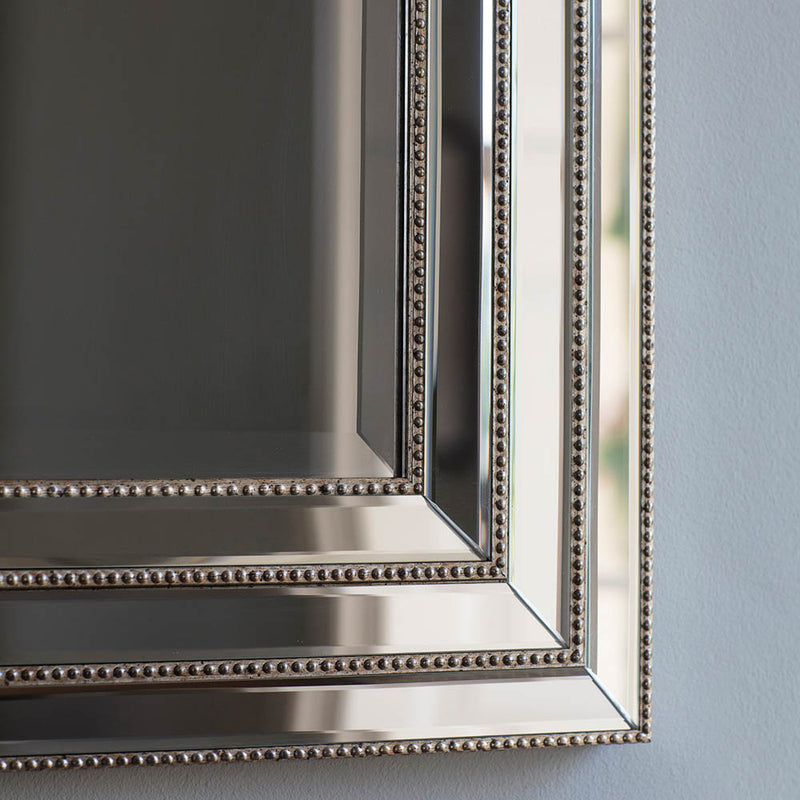 Leven Large Rectangle Wall Mirror - Silver