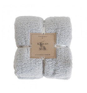 Teddy Fleece Throw - Silver