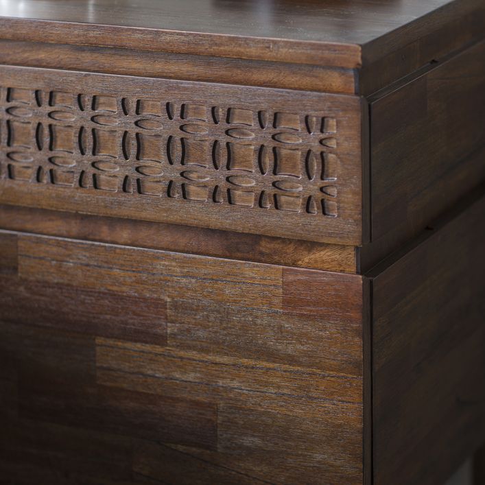 Boho Brown 2 Drawer Bedside Table