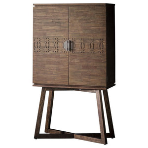 Boho Mango Wood Drinks Cabinet - Brown