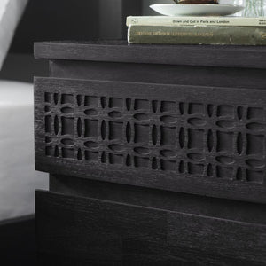 Boho Black 2 Drawer Bedside Table