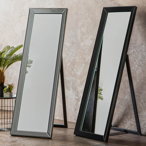 Luna Extra Large Rectangle Cheval Mirror - Black