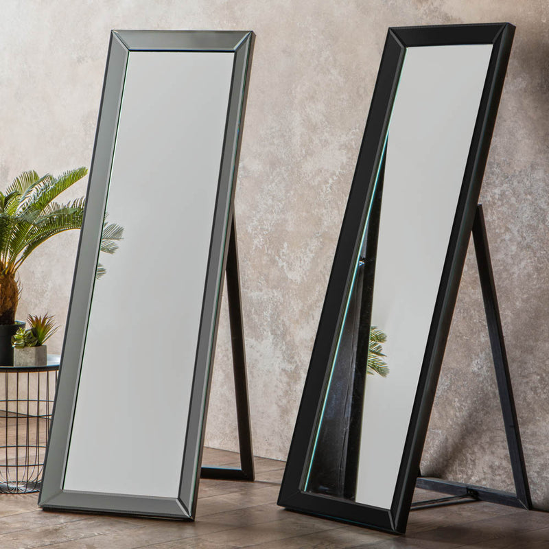 Luna Extra Large Rectangle Cheval Mirror - Black