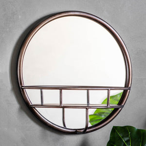 Milton Small Round Wall Mirror - Bronze