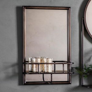 Milton Small Rectangle Wall Mirror - Bronze