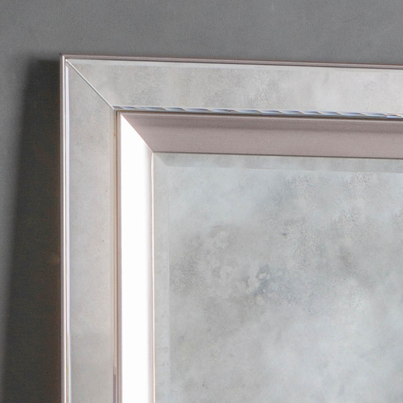 Madrid Large Rectangle Wall Mirror - Silver