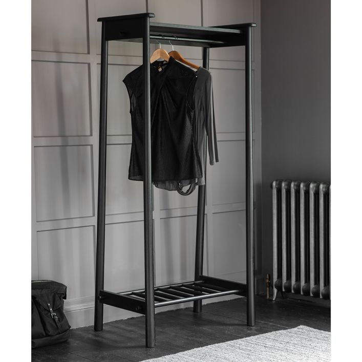 Wycombe Oak Open Wardrobe - Black