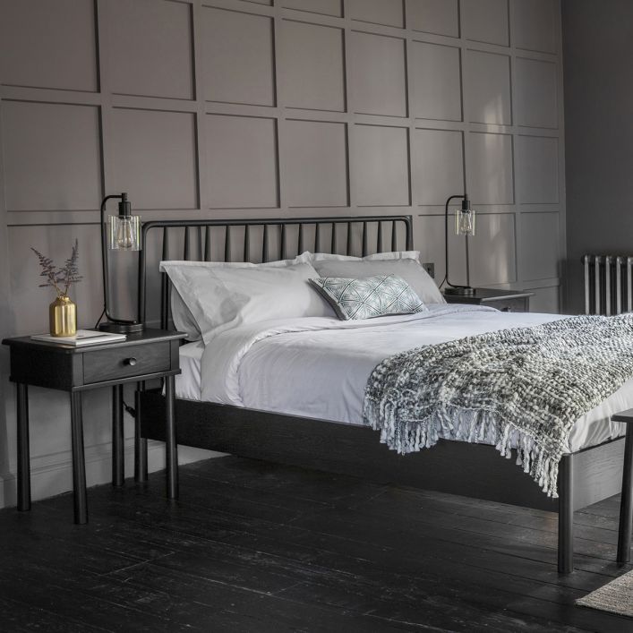 Wycombe Oak Double Bed - Black