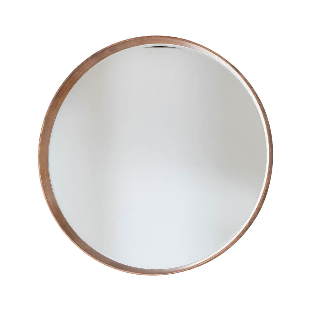 Keaton Medium Round Wall Mirror Light Wood Knees.co.uk Knees Home