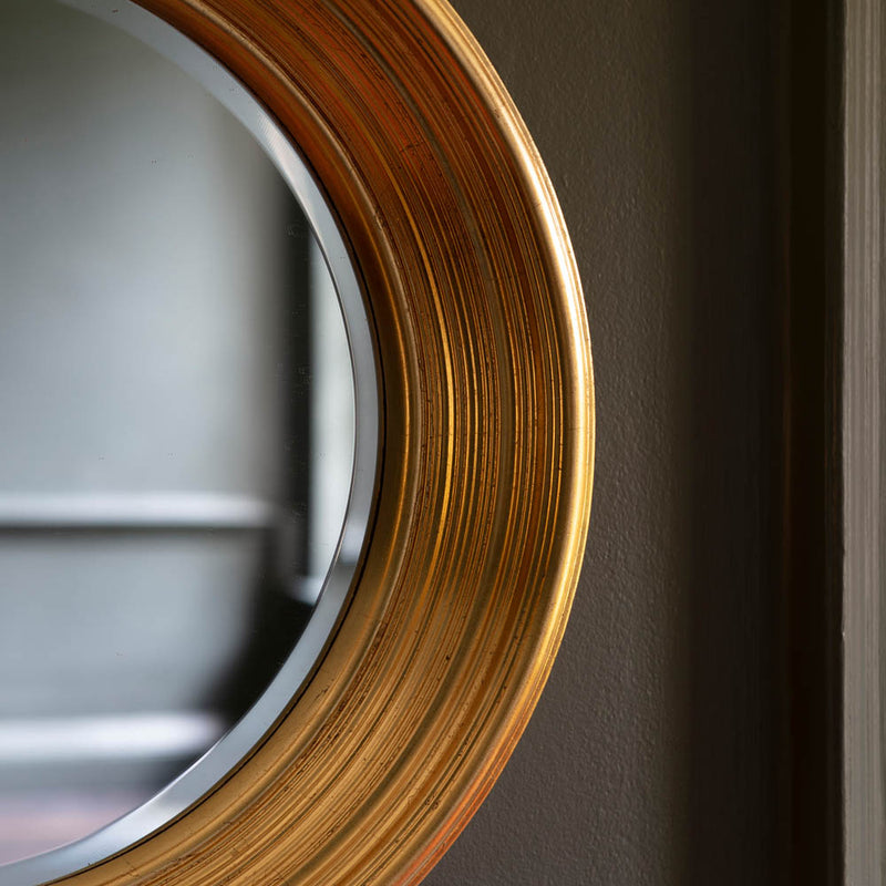 Chaplin Medium Round Wall Mirror - Gold