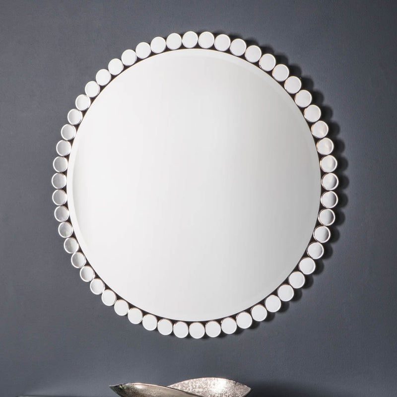 Linz Medium Round Wall Mirror - Silver